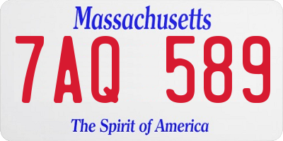 MA license plate 7AQ589