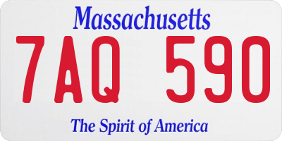 MA license plate 7AQ590