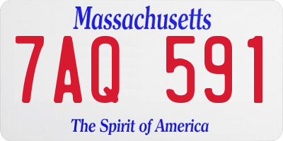 MA license plate 7AQ591