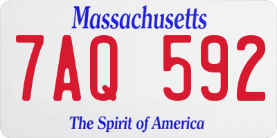MA license plate 7AQ592