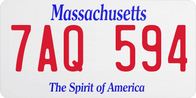 MA license plate 7AQ594