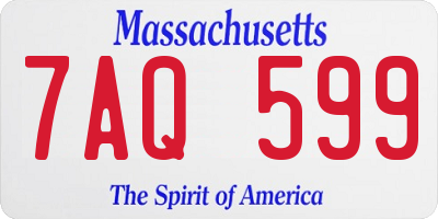 MA license plate 7AQ599