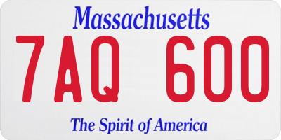 MA license plate 7AQ600