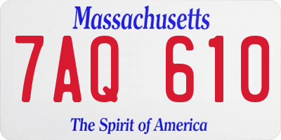 MA license plate 7AQ610