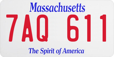 MA license plate 7AQ611