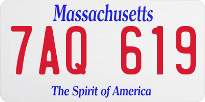 MA license plate 7AQ619