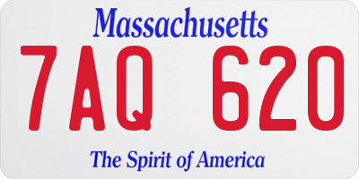 MA license plate 7AQ620