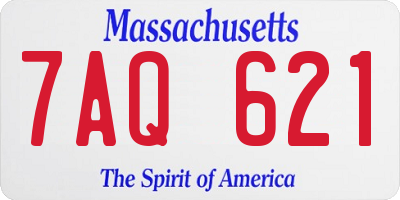 MA license plate 7AQ621