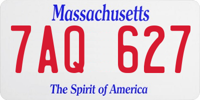 MA license plate 7AQ627