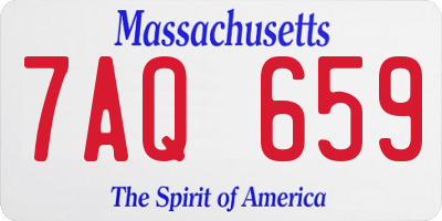 MA license plate 7AQ659