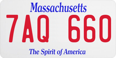 MA license plate 7AQ660