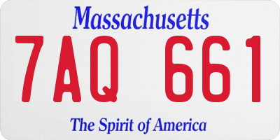 MA license plate 7AQ661