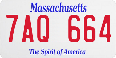 MA license plate 7AQ664