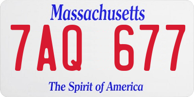 MA license plate 7AQ677