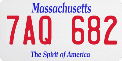 MA license plate 7AQ682