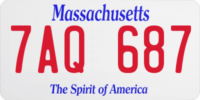 MA license plate 7AQ687