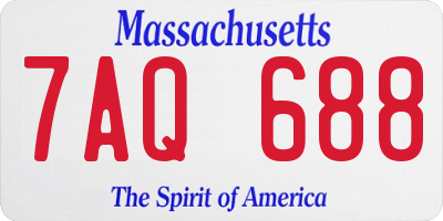 MA license plate 7AQ688