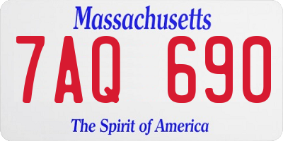 MA license plate 7AQ690