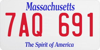 MA license plate 7AQ691