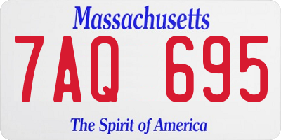 MA license plate 7AQ695