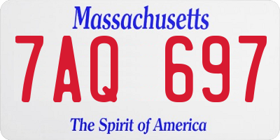 MA license plate 7AQ697