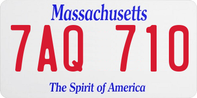 MA license plate 7AQ710