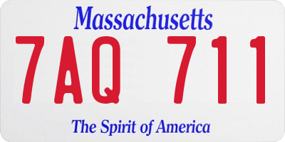 MA license plate 7AQ711