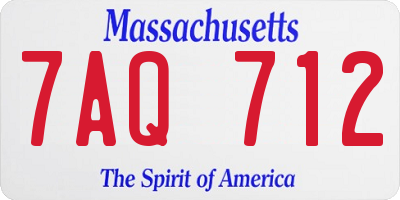 MA license plate 7AQ712