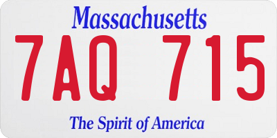 MA license plate 7AQ715