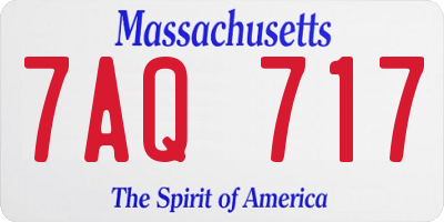 MA license plate 7AQ717