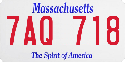 MA license plate 7AQ718