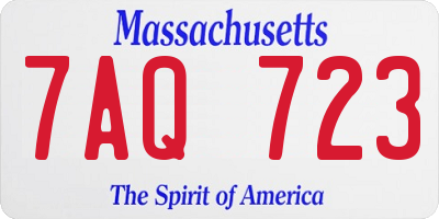 MA license plate 7AQ723