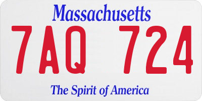 MA license plate 7AQ724