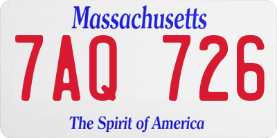 MA license plate 7AQ726