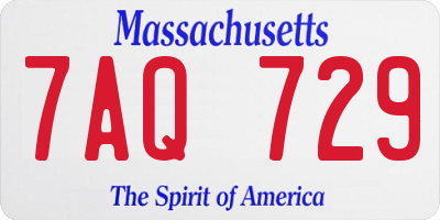 MA license plate 7AQ729