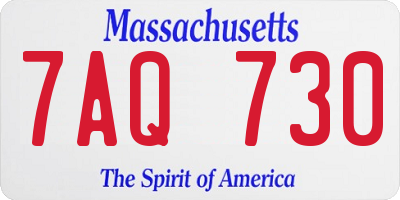 MA license plate 7AQ730