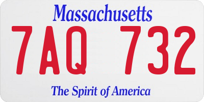 MA license plate 7AQ732