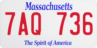 MA license plate 7AQ736