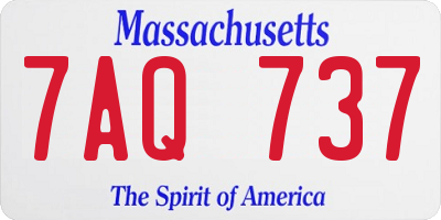 MA license plate 7AQ737