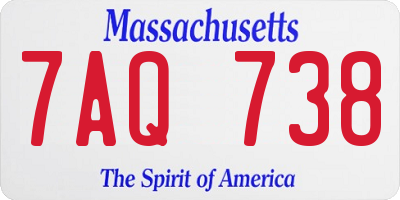 MA license plate 7AQ738