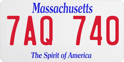 MA license plate 7AQ740