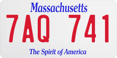 MA license plate 7AQ741