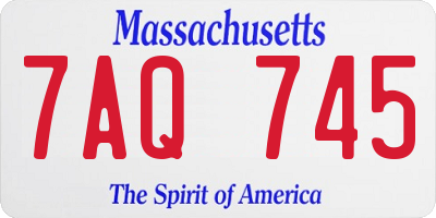 MA license plate 7AQ745