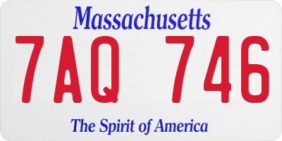 MA license plate 7AQ746
