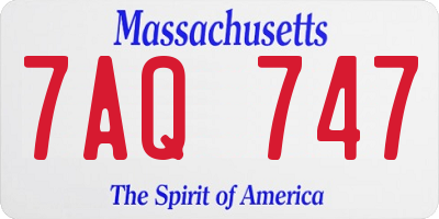 MA license plate 7AQ747