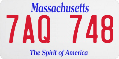 MA license plate 7AQ748