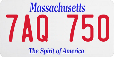 MA license plate 7AQ750