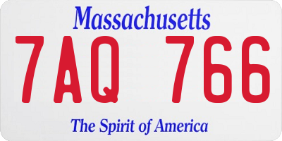 MA license plate 7AQ766