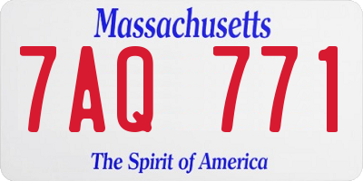 MA license plate 7AQ771