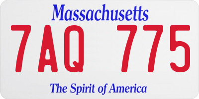 MA license plate 7AQ775